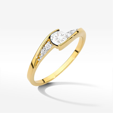 Pierścionek z żółtego złota z diamentami laboratoryjnymi - próba 585 0,308CT w0618.Z3.LDW.01