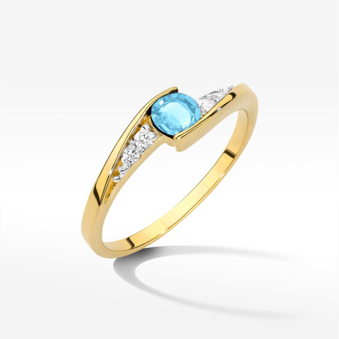 Pierścionek W0618 Topaz Swiss 0,25ct żółte złoto