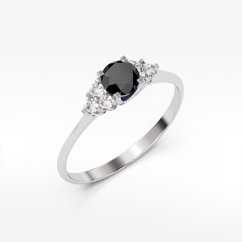 Pierścionek PV-181 Czarny Diament 0,50ct białe złoto