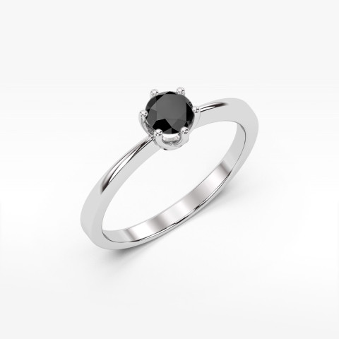 Pierścionek z białego złota z czarnym diamentem - próba 585 0,50CT w0482.B3.DIB.02