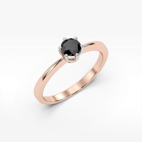 Pierścionek z różowego złota z czarnym diamentem - próba 585 0,50CT w0482.R3.DIB.02