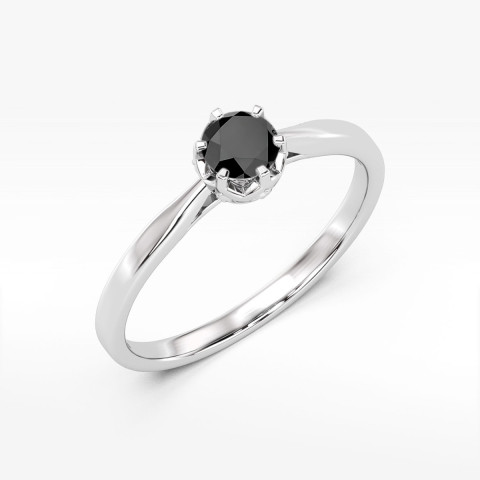 Pierścionek z białego złota z czarnym diamentem - próba 585 0,56CT w0539.B3.DIB.02