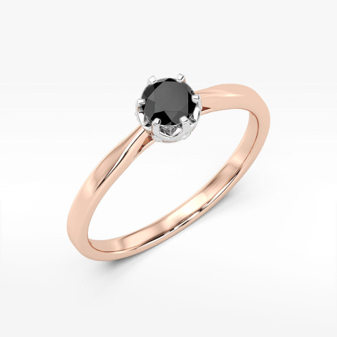 Pierścionek z różowego złota z czarnym diamentem - próba 585 0,56CT w0539.R3.DIB.02
