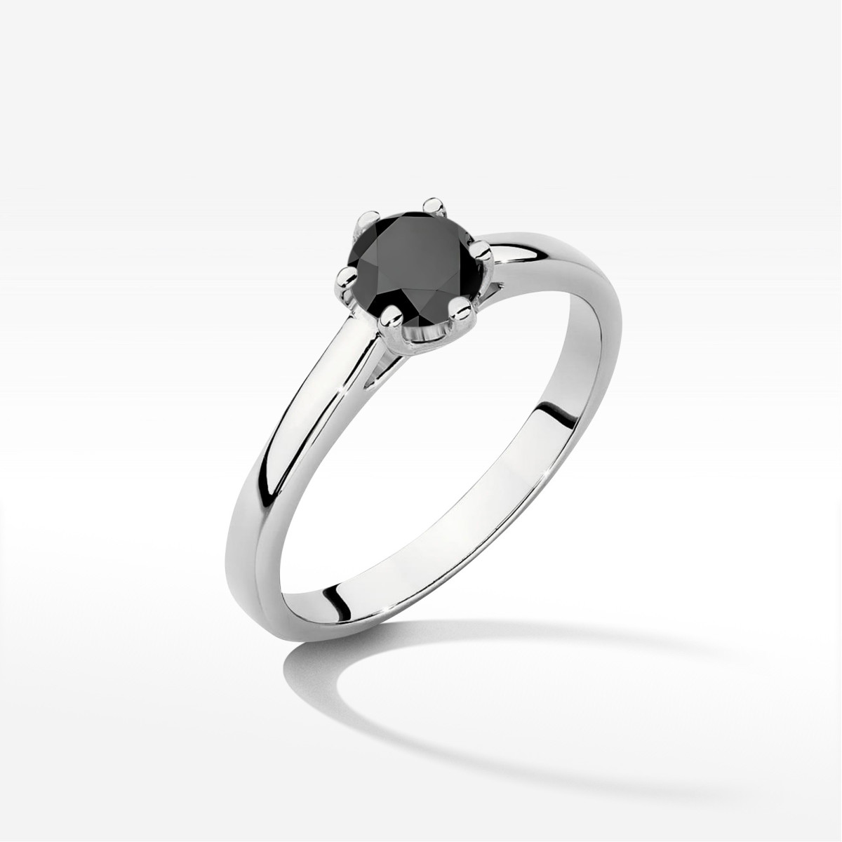 Pierścionek z białego złota z czarnym diamentem - próba 585 0,50CT w0540.B3.DIB.03