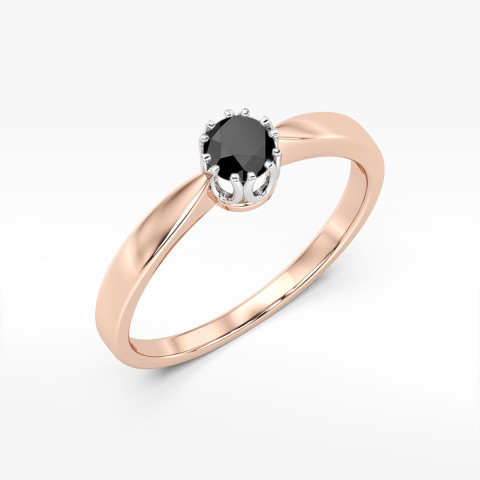 Pierścionek z różowego złota z czarnym diamentem - próba 585 0,50CT w0541.R3.DIB.02