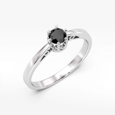 Pierścionek z białego złota z czarnym diamentem - próba 585 0,50CT w0542.B3.DIB.02