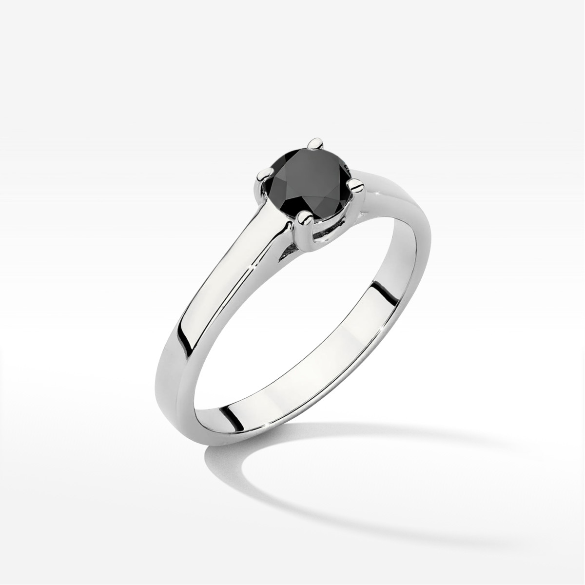 Pierścionek z białego złota z czarnym diamentem - próba 585 0,50CT w0544.B3.DIB.02