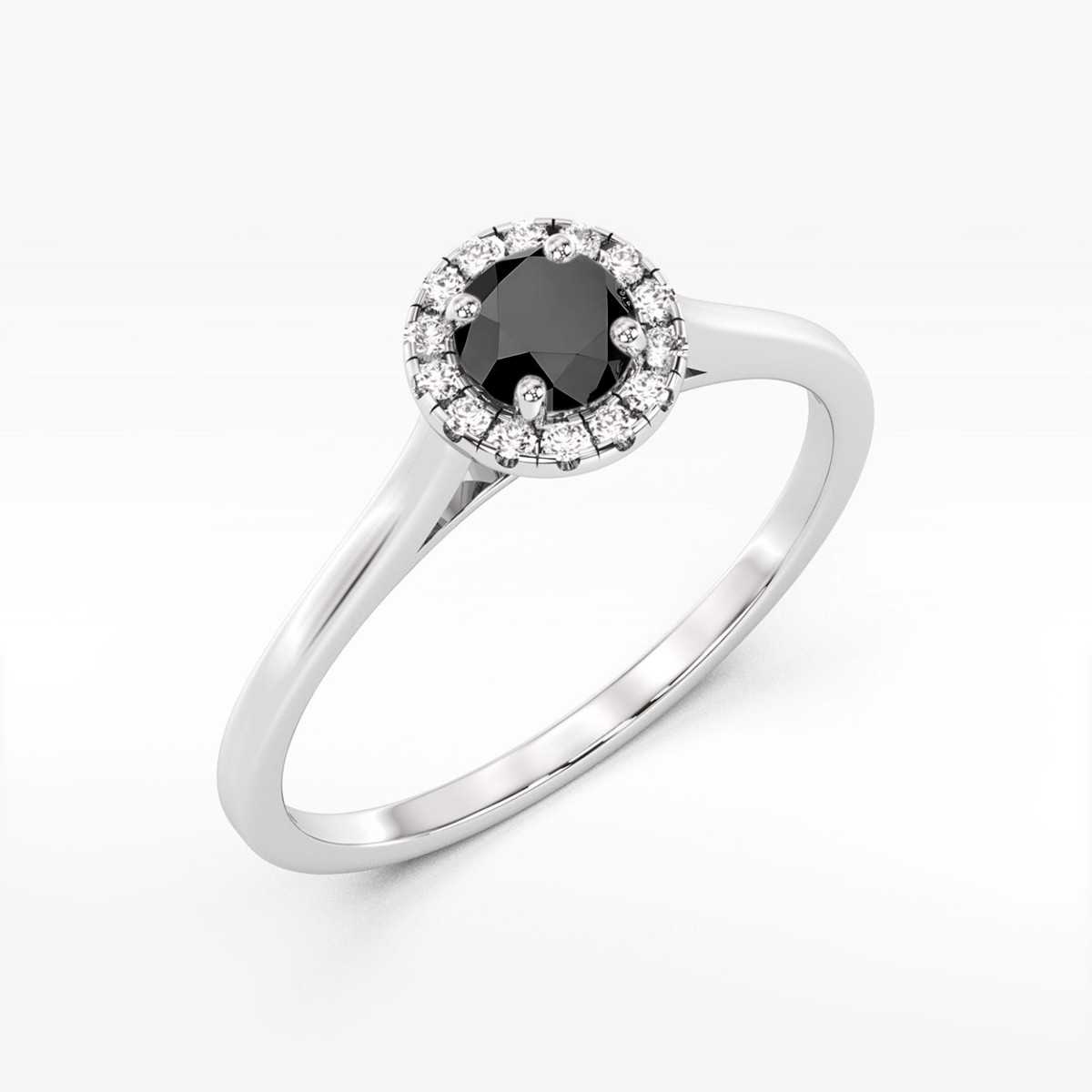 Pierścionek z białego złota z czarnym diamentem - próba 585 0,62CT w0550.B3.DIB.02