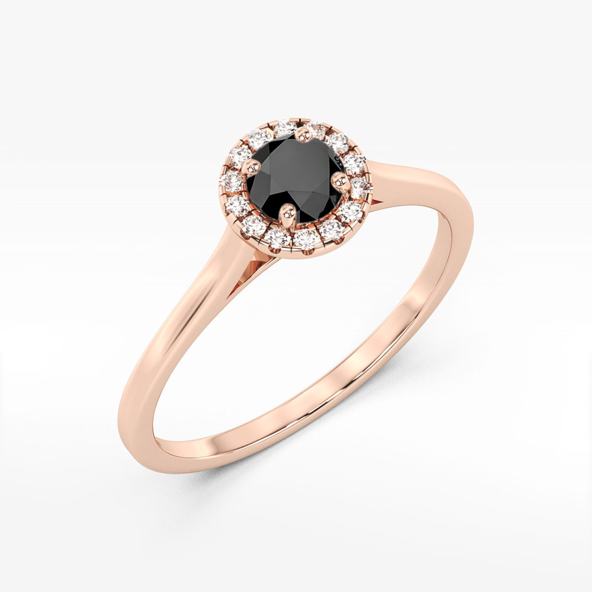 Pierścionek z różowego złota z czarnym diamentem - próba 585 0,62CT w0550.R3.DIB.02