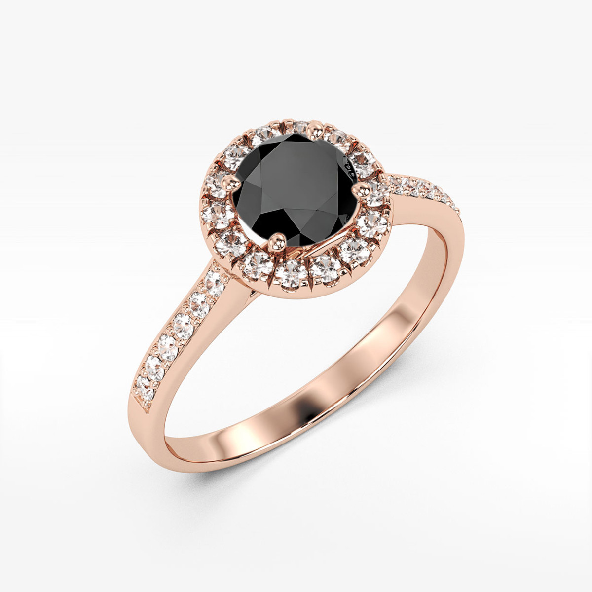 Pierścionek z różowego złota z czarnym diamentem - próba 585 0,741CT w0551.R3.DIB.02