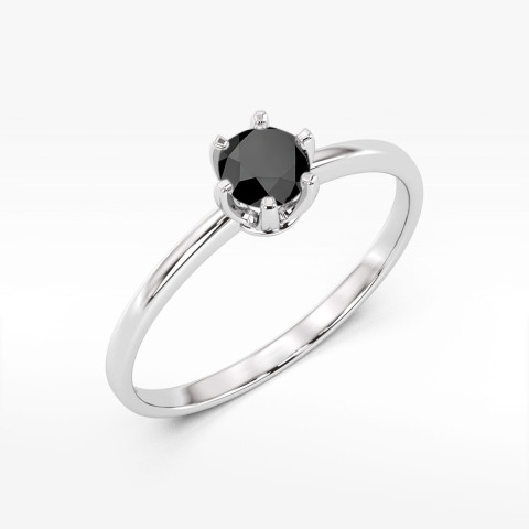 Pierścionek W0563 czarny diament 0,50ct białe złoto