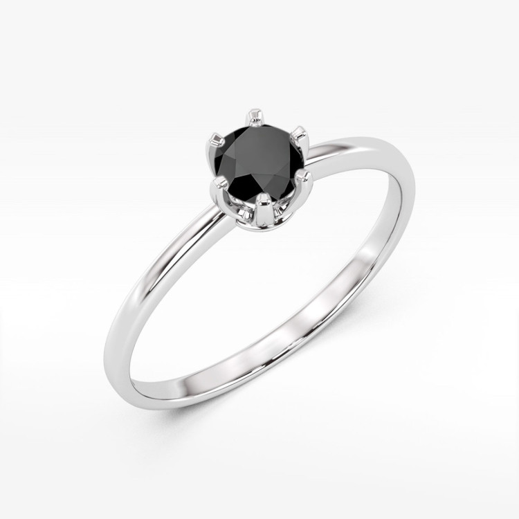 Pierścionek W0563 czarny diament 0,50ct białe złoto