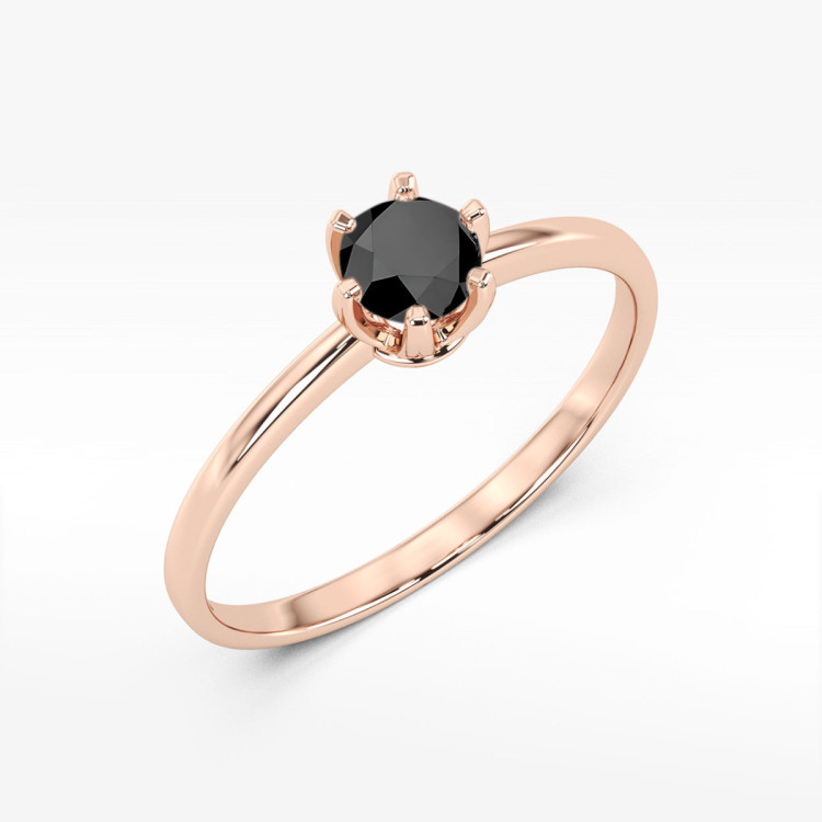 Pierścionek W0563 czarny diament 0,50ct różowe złoto