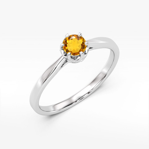Pierścionek z białego złota z cytrynem - próba 585 0,56CT w0539.B3.CIY.02