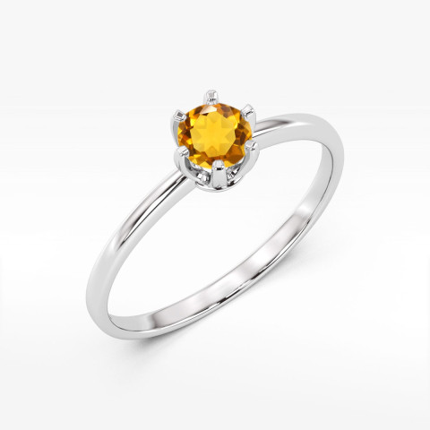 Pierścionek W0563 cytryn 0,50ct białe złoto