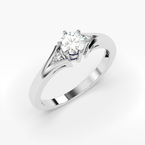 Pierścionek PV-068 Diament laboratoryjny 0,50ct białe złoto