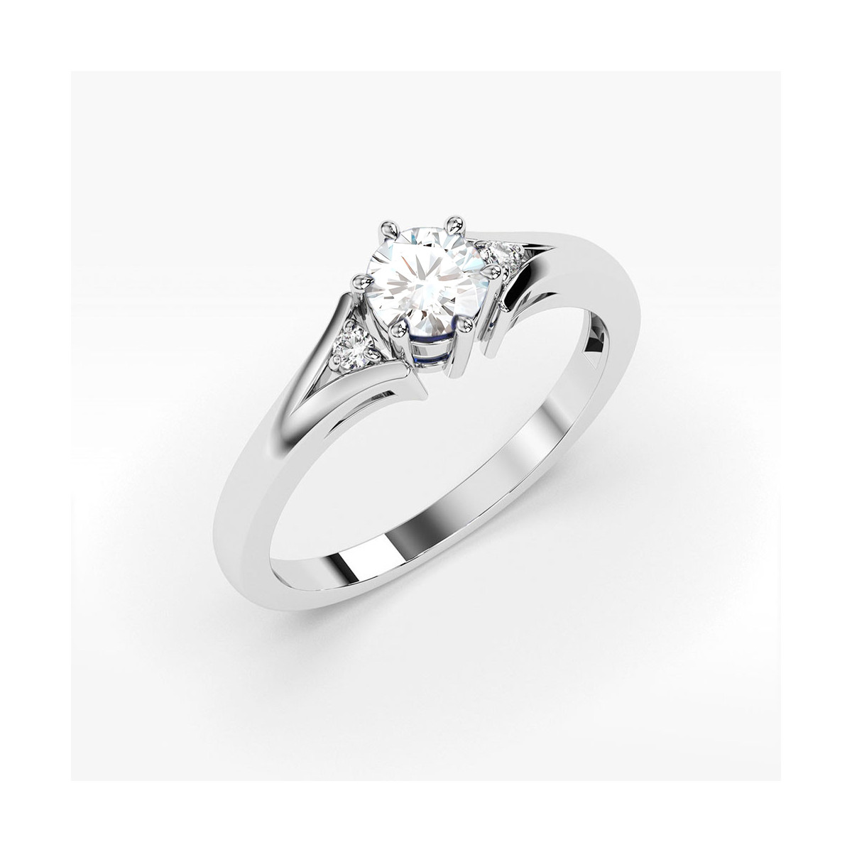 Pierścionek PV-068 Diament laboratoryjny 0,50ct białe złoto