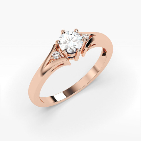 Pierścionek PV-068 Diament laboratoryjny 0,50ct różowe złoto