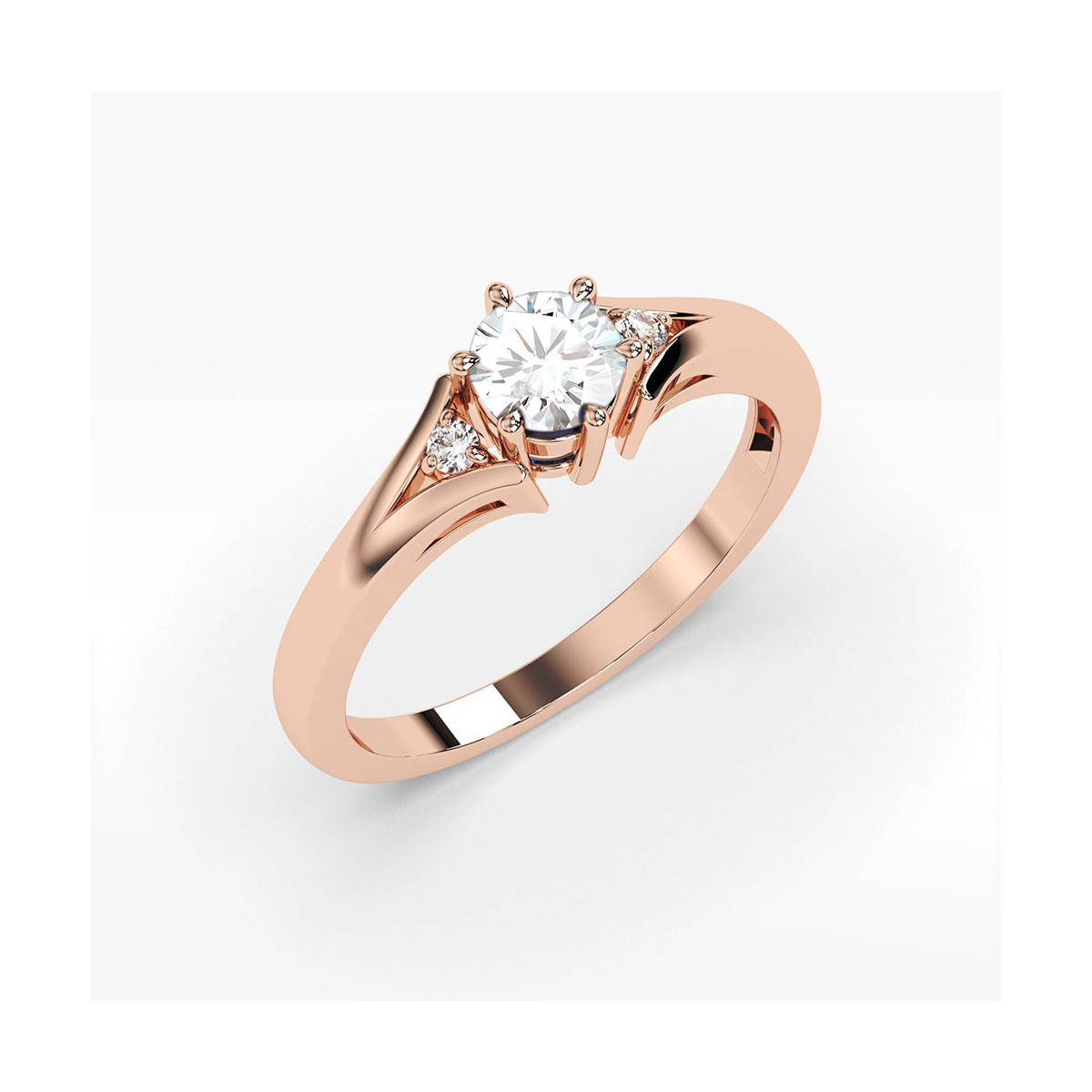 Pierścionek PV-068 Diament laboratoryjny 0,50ct różowe złoto