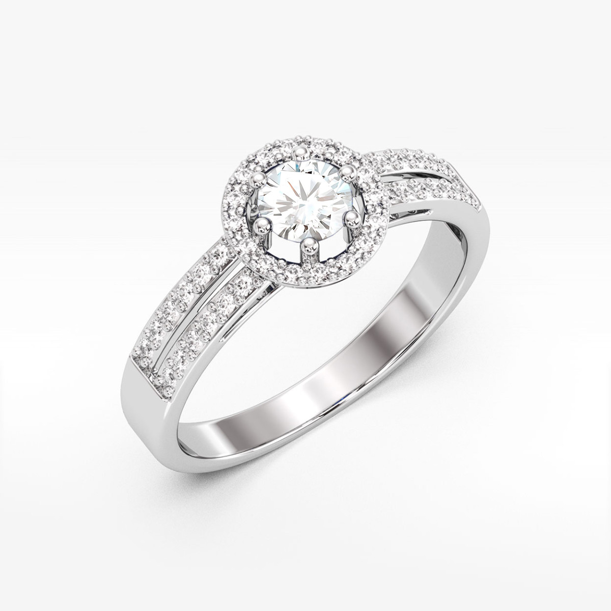 Pierścionek PV-159 Diament Laboratoryjny 0,70ct białe złoto