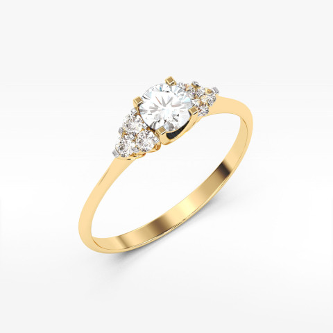 Pierścionek PV-181 Diament laboratoryjny 0,68ct żółte złoto