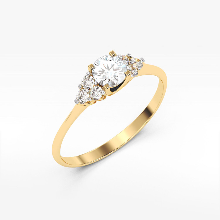 Pierścionek PV-181 Diament laboratoryjny 0,68ct żółte złoto