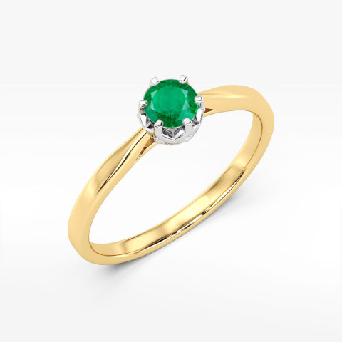 Pierścionek z żółtego złota ze szmaragdem - próba 585 0,56CT w0539.Z3.EMG.02