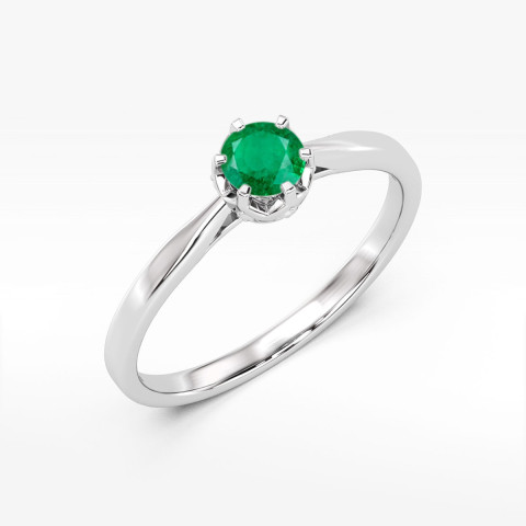 Pierścionek z białego złota ze szmaragdem - próba 585 0,56CT w0539.B3.EMG.02