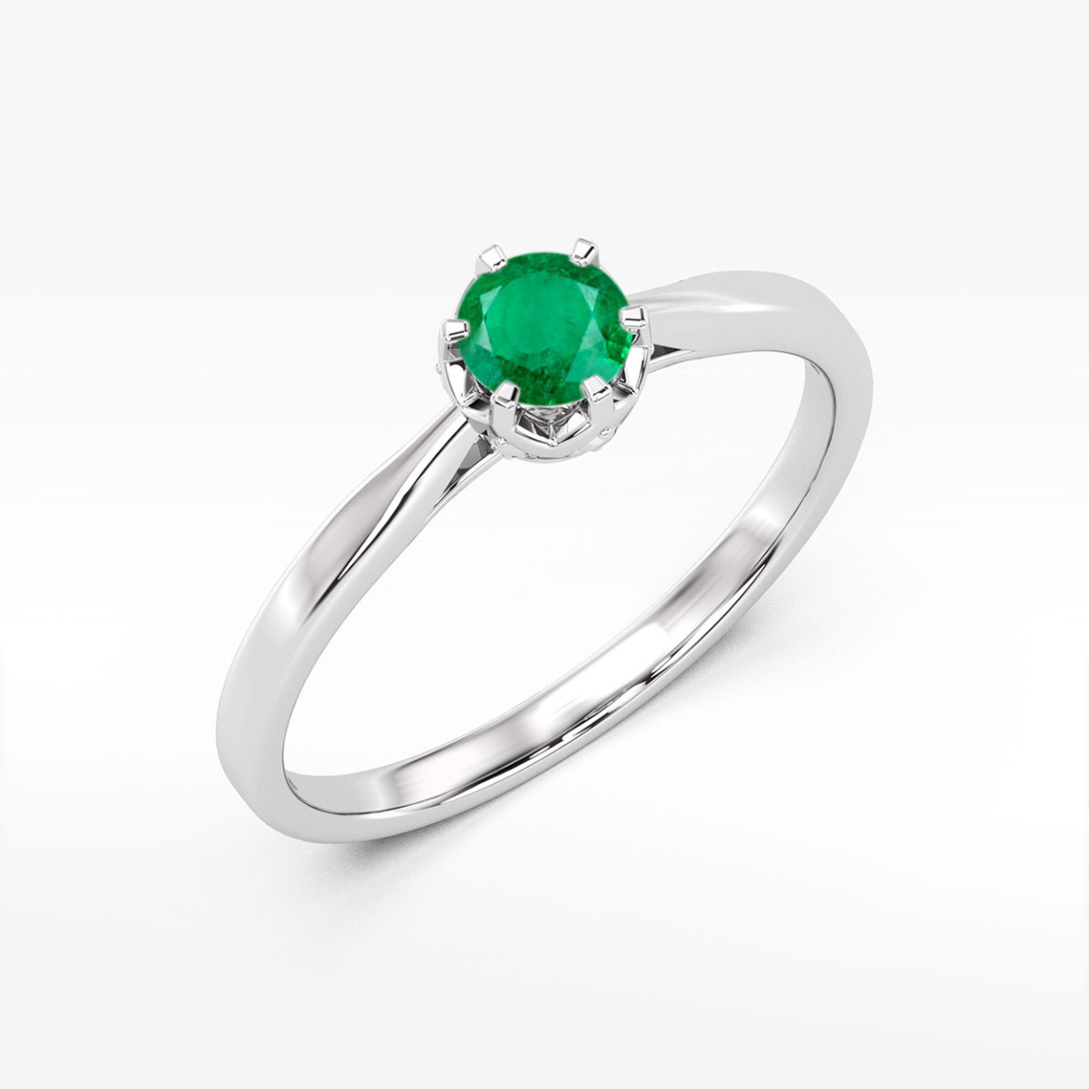 Pierścionek z białego złota ze szmaragdem - próba 585 0,56CT w0539.B3.EMG.02