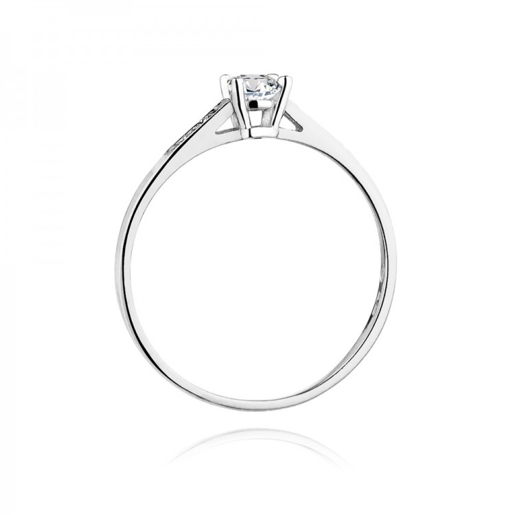 Pierścionek z białego złota z diamentami  - próba 585 0,21CT W-399B