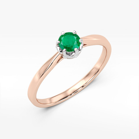 Pierścionek z różowego złota ze szmaragdem - próba 585 0,56CT w0539.R3.EMG.02