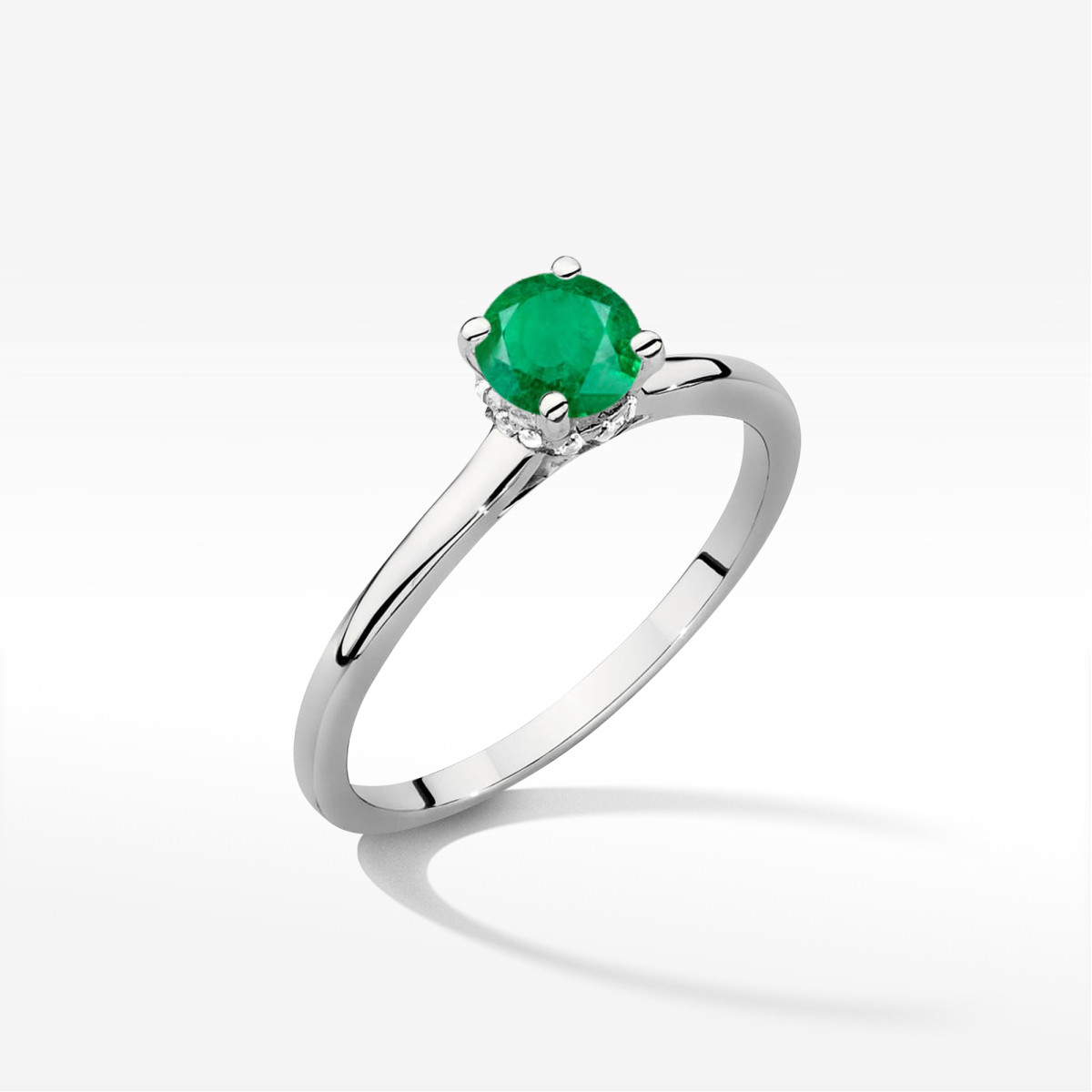 Pierścionek z białego złota ze szmaragdem - próba 585 0,56CT w0547.B3.EMG.02