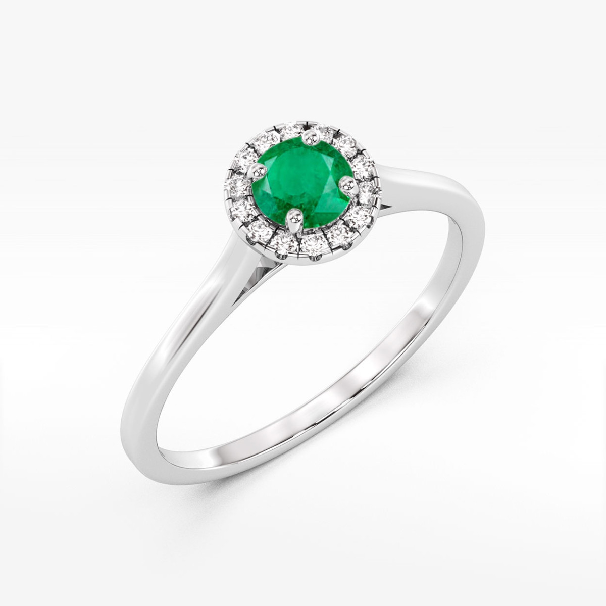 Pierścionek z białego złota ze szmaragdem - próba 585 0,62CT w0550.B3.EMG.02