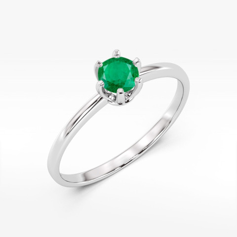 Pierścionek W0563 szmaragd 0,50ct białe złoto