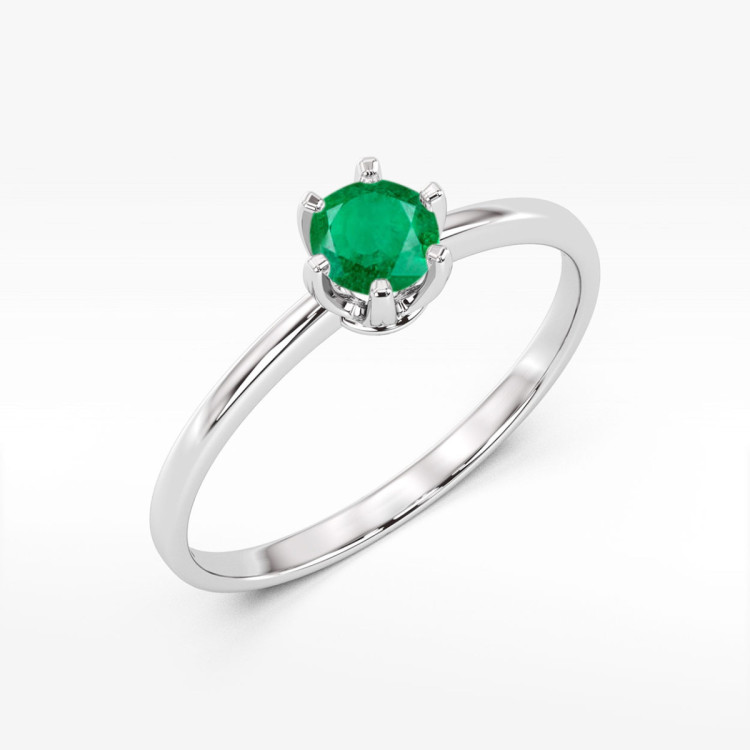 Pierścionek W0563 szmaragd 0,50ct białe złoto