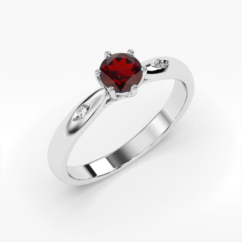 Pierścionek z białego złota z granatem - próba 585 0,61CT PV-074.B3.GAR.01