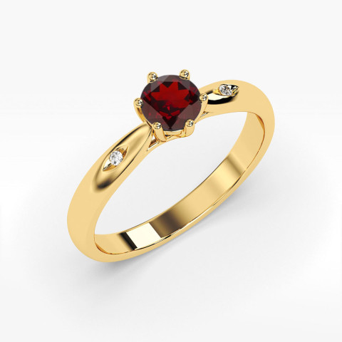 Pierścionek z żółtego złota z granatem - próba 585 0,61CT PV-074.Z3.GAR.01
