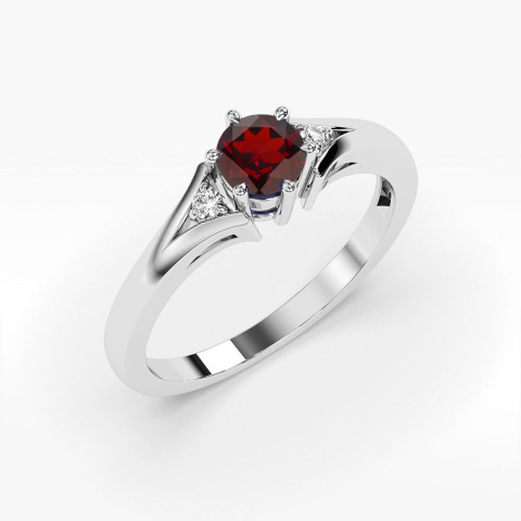 Pierścionek PV-068 Granat 0,60ct białe złoto