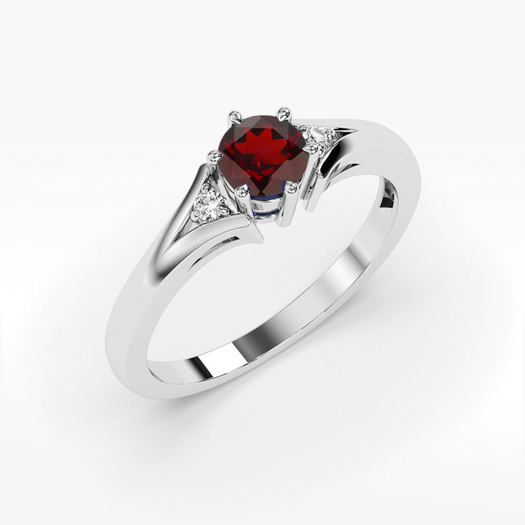 Pierścionek PV-068 Granat 0,60ct białe złoto