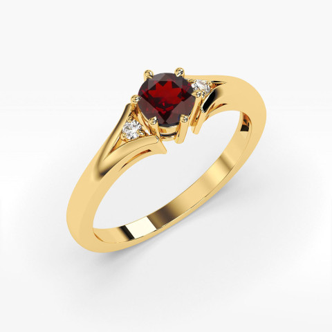 Pierścionek PV-068 Granat 0,60ct żółte złoto