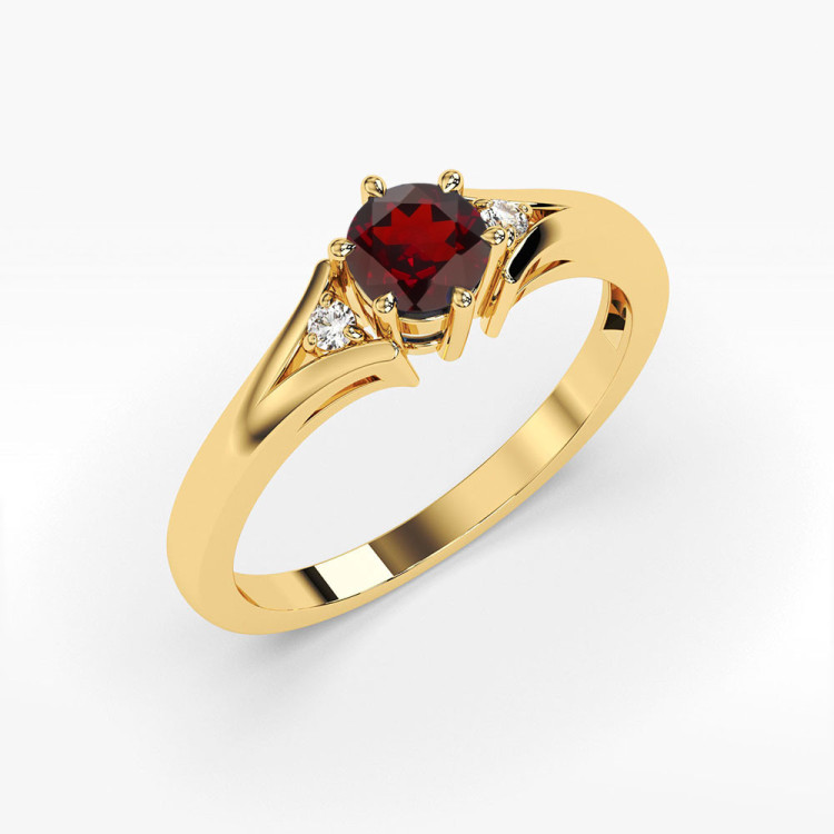 Pierścionek PV-068 Granat 0,60ct żółte złoto
