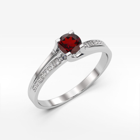 Pierścionek PV-084 Granat 0,60ct białe złoto