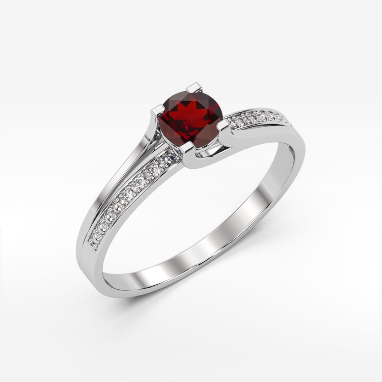 Pierścionek PV-084 Granat 0,60ct białe złoto
