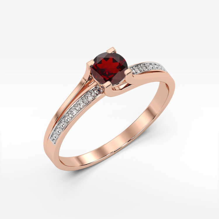 Pierścionek PV-084 Granat 0,60ct różowe złoto