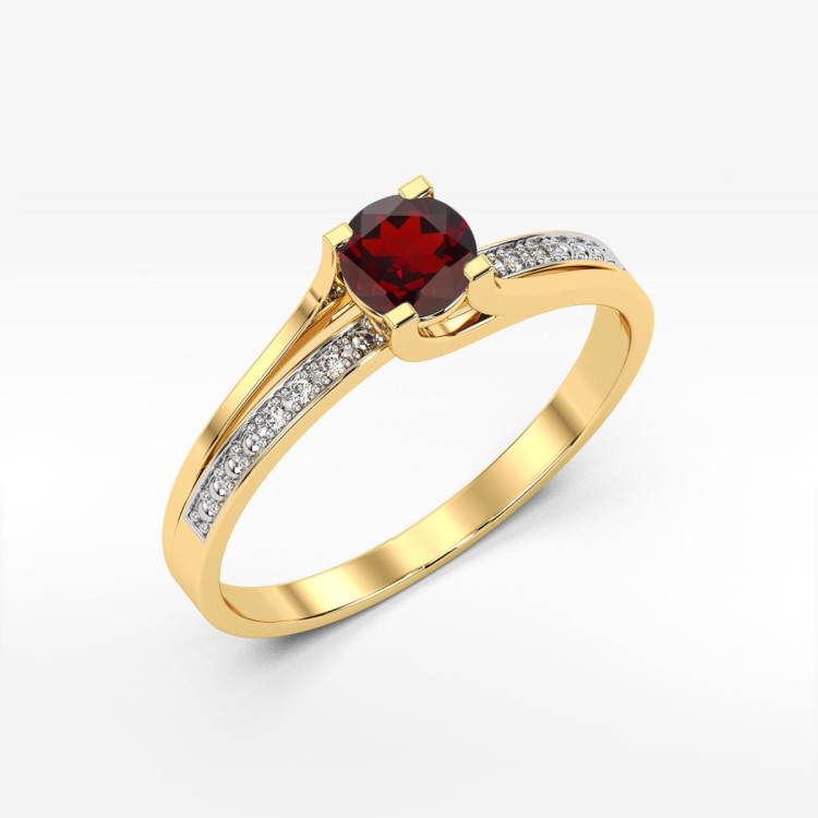 Pierścionek PV-084 Granat 0,60ct żółte złoto