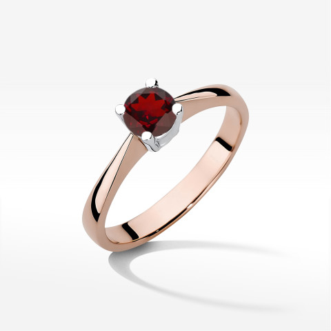 Pierścionek z różowego złota z granatem - próba 585 0,60CT w0404.R3.GAR.01