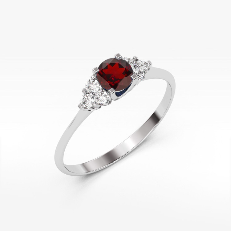 Pierścionek PV-181 Granat 0,60ct białe złoto