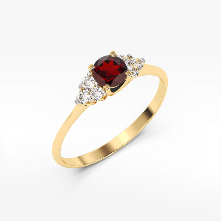 Pierścionek PV-181 Granat 0,60ct żółte złoto