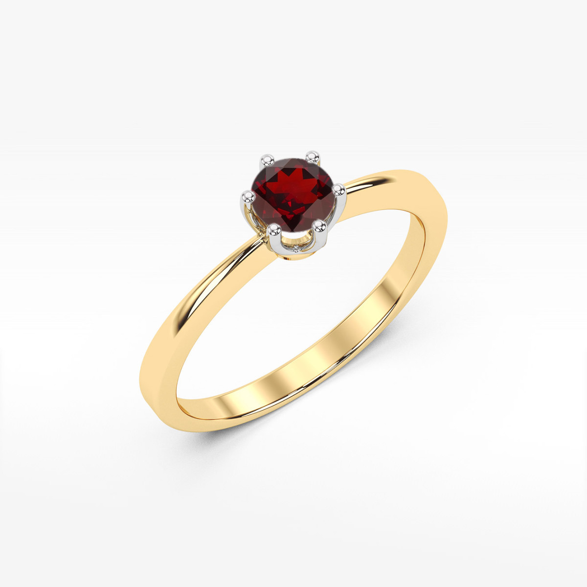 Pierścionek z żółtego złota z granatem - próba 585 0,60CT w0482.Z3.GAR.02