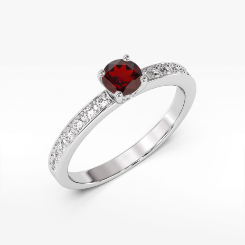 Pierścionek z białego złota z granatem - próba 585 0,803CT w0534.B3.GAR.03